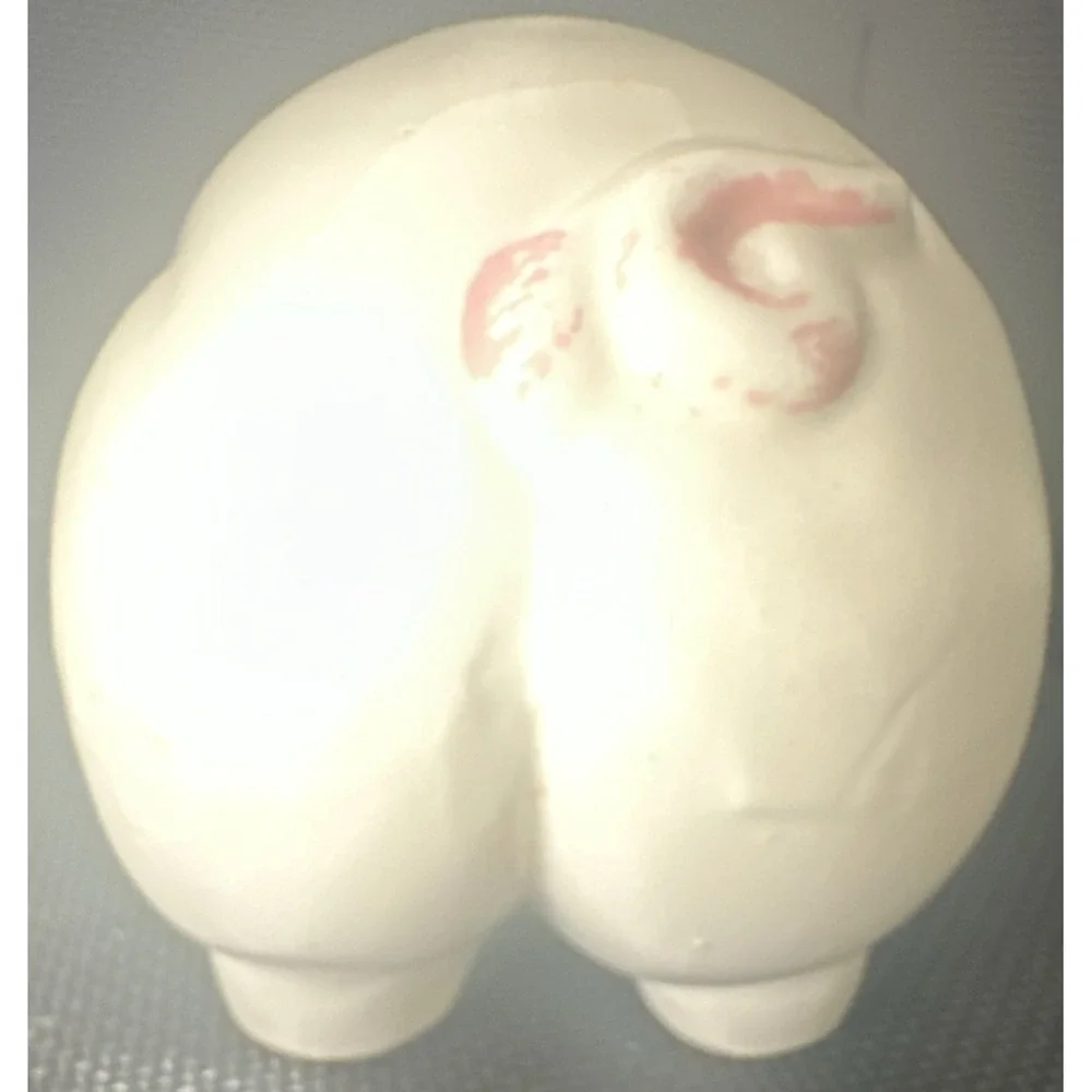 Vintage Ceramic Piggy Bank White with Pink Floral Accents 8